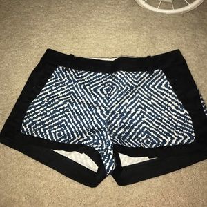 Jcrew blue and black patterned shorts